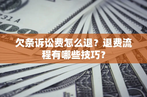 北京欠条诉讼费怎么退？退费流程有哪些技巧？